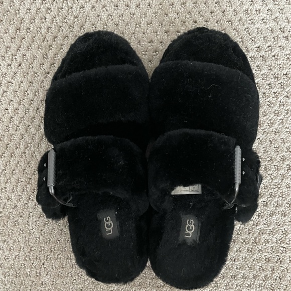 UGG Double Strap Plush Platform Slippers Size 7 - Picture 6 of 8